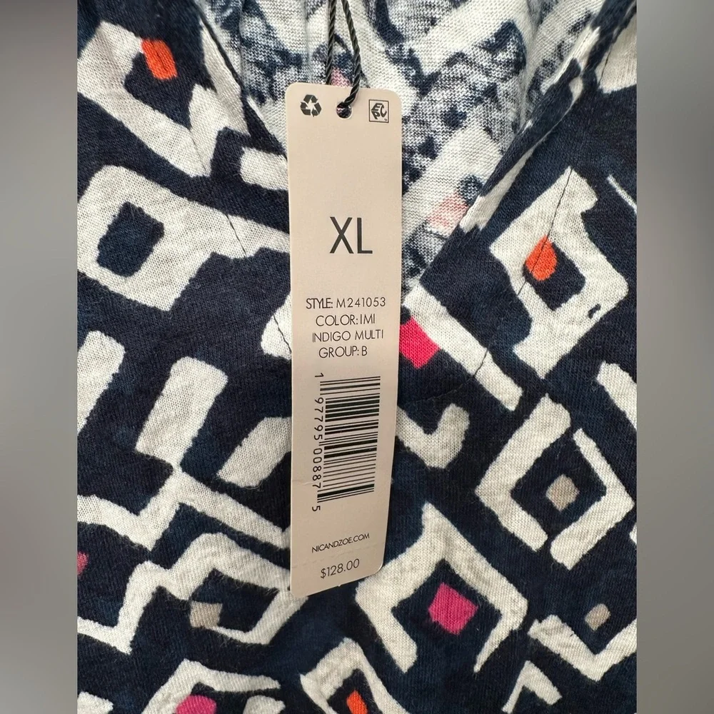 NIC and ZOE INDIGO ANGLES TOP NWT XL - Picture 3 of 7